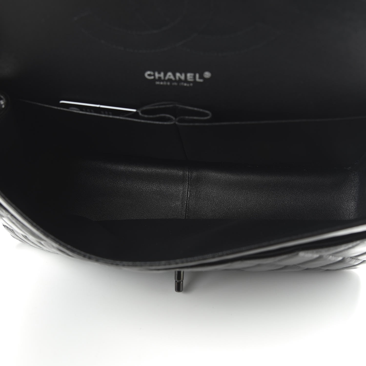 Chanel Shiny Distressed Calfskin Quilted Jumbo Double Flap So Black 5 of 11