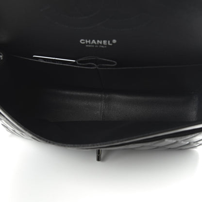 Chanel Shiny Distressed Calfskin Quilted Jumbo Double Flap So Black 5 of 11