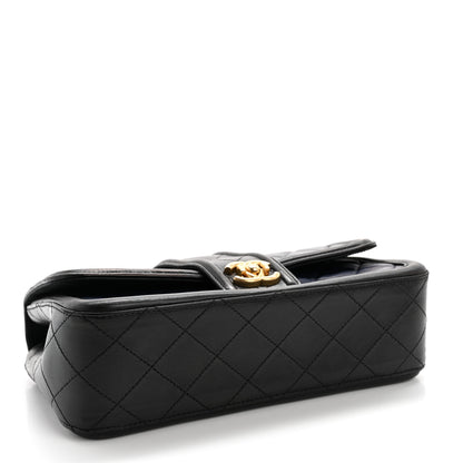 Chanel Lambskin Quilted Medium Elegant CC Flap Navy Black 4 of 11