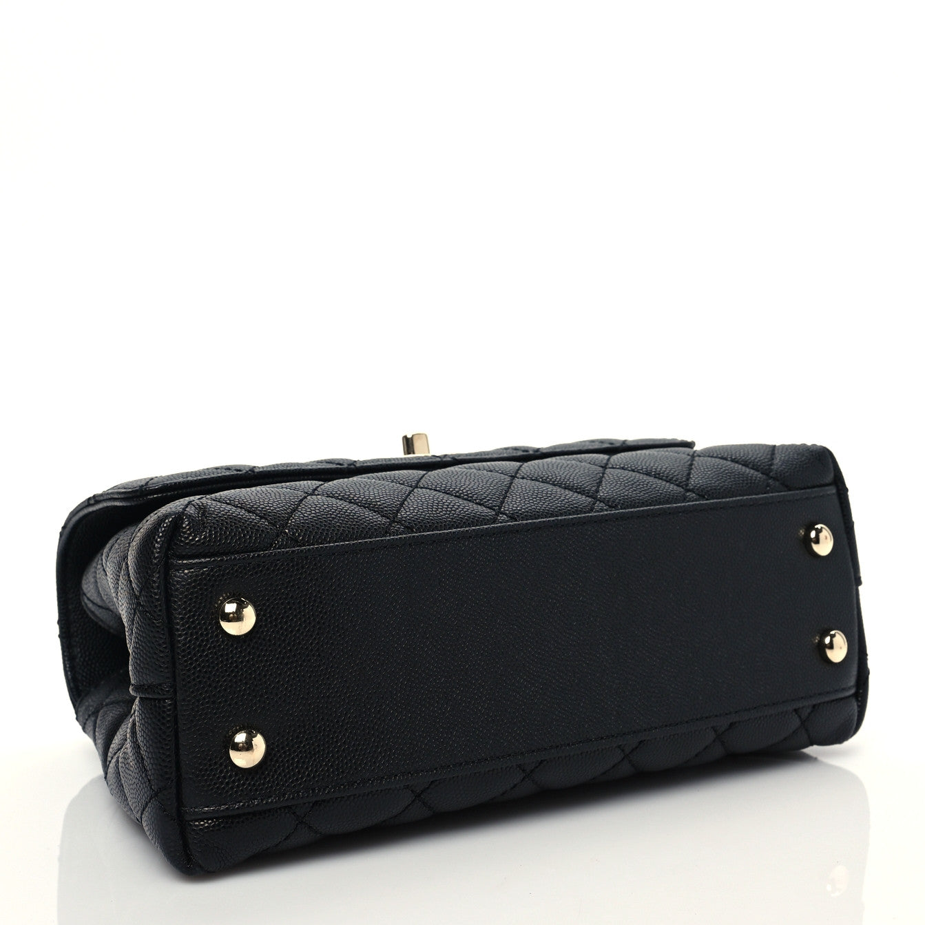 Caviar Quilted Mini Coco Handle Flap Black