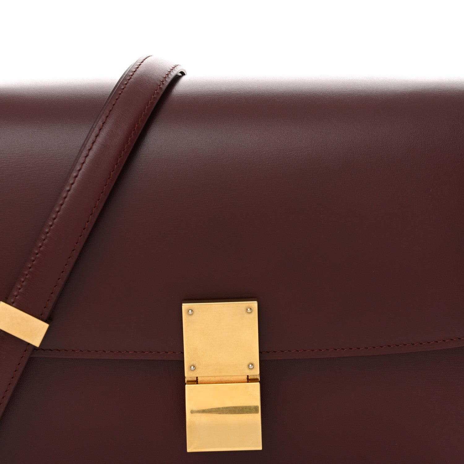 Celine Box Calfskin Medium Classic Box Flap Bag Burgundy 8 of 12