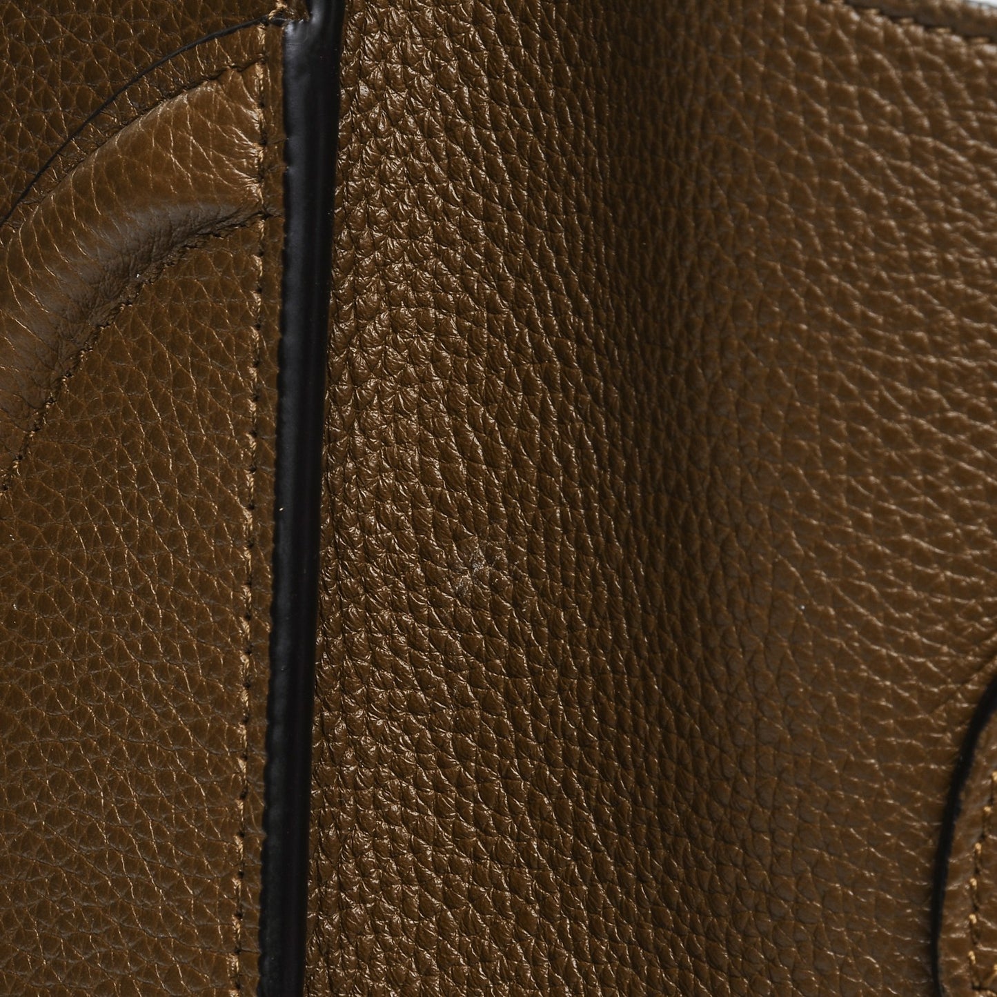 Drummed Calfskin Mini Luggage Moss Green
