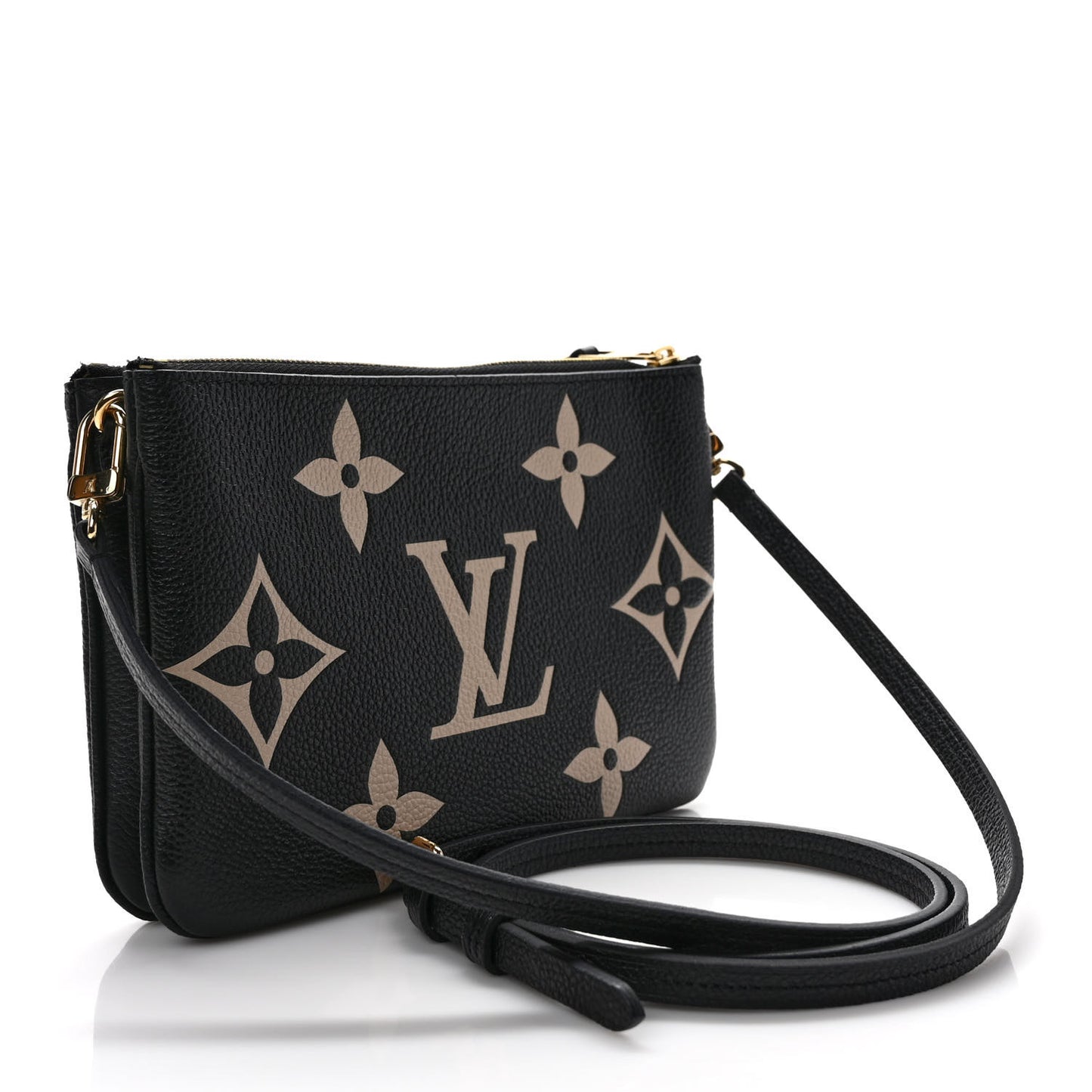 Empreinte Monogram Giant Double Zip Pochette Black Cream