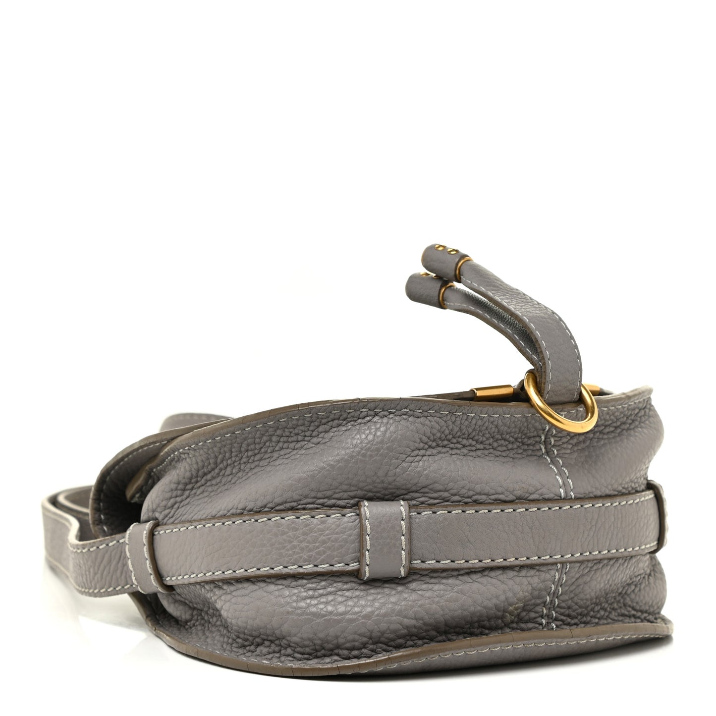 Calfskin Mini Marcie Round Crossbody Bag Cashmere Grey