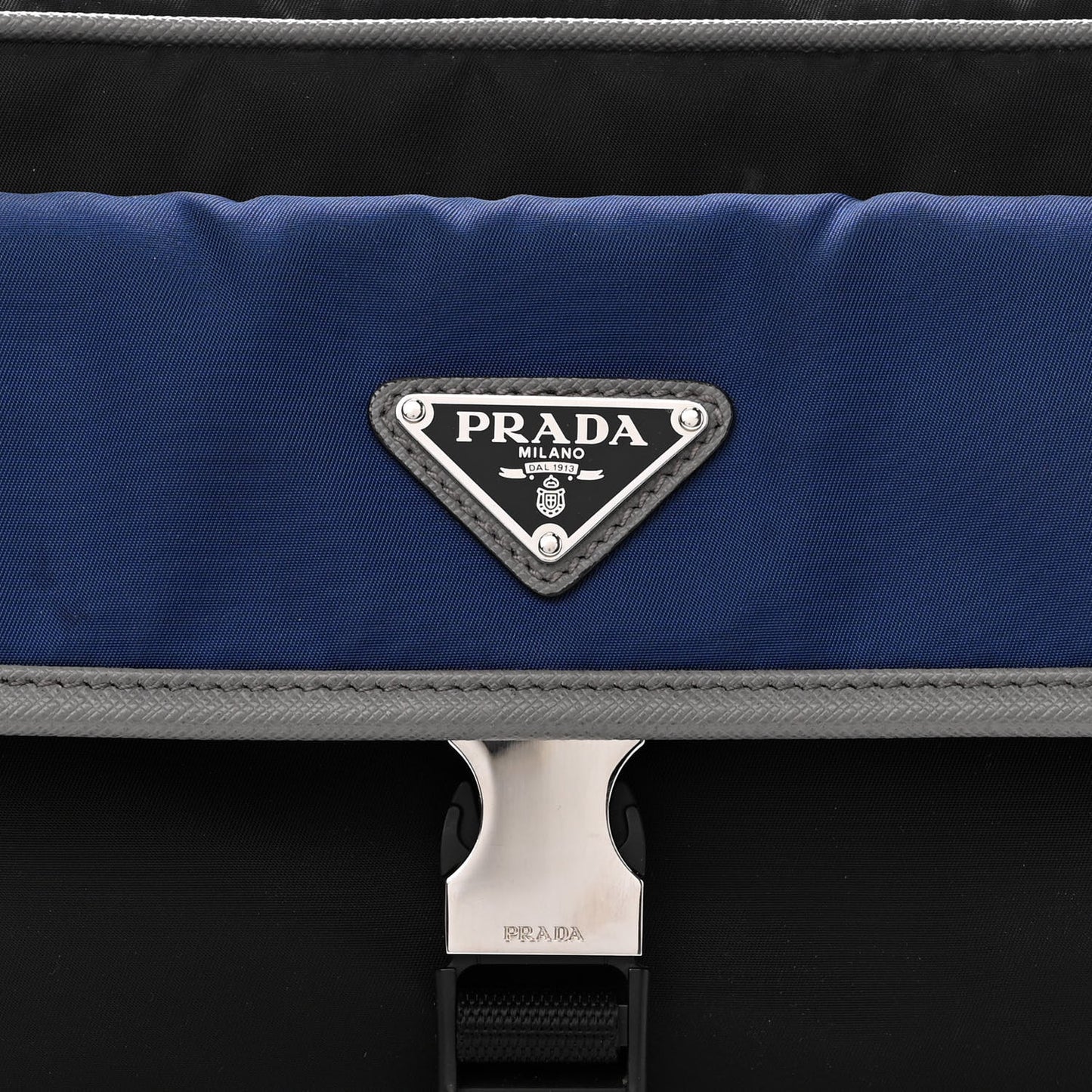 Tessuto Nylon Saffiano Messenger Bag Black Royal Marmo
