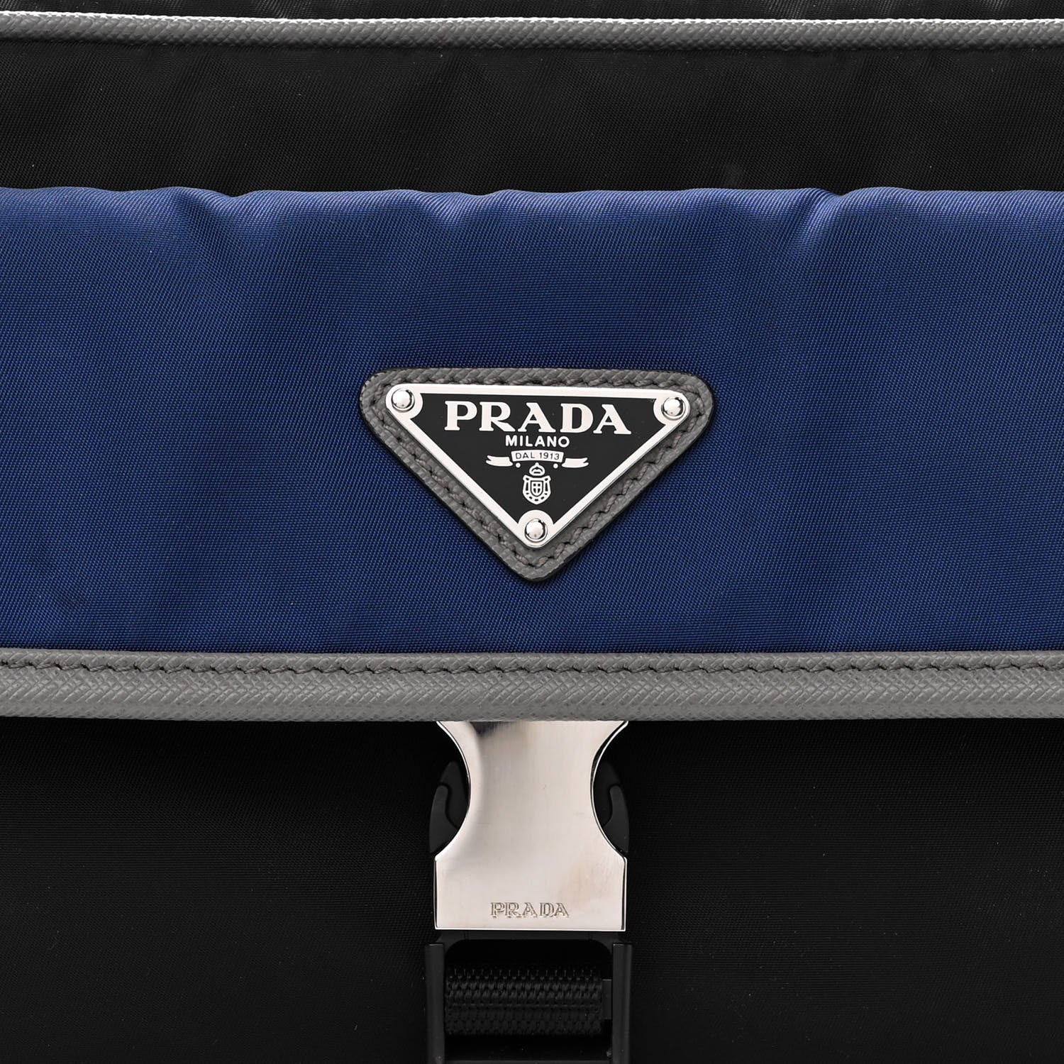 Prada Tessuto Nylon Saffiano Messenger Bag Black Royal Marmo 8 of 10