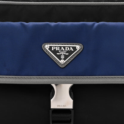 Prada Tessuto Nylon Saffiano Messenger Bag Black Royal Marmo 8 of 10