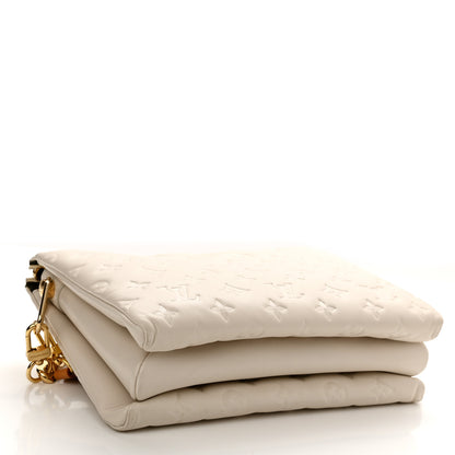 Louis Vuitton Lambskin Embossed Monogram Coussin PM Beige Cream 4 of 11
