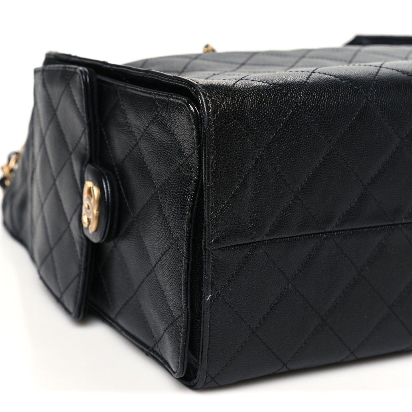 Caviar Quilted Medium Chanel 25 Handbag Black
