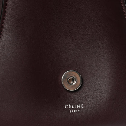 Celine Smooth Calfskin Clutch on Chain Burgundy 6 of 7