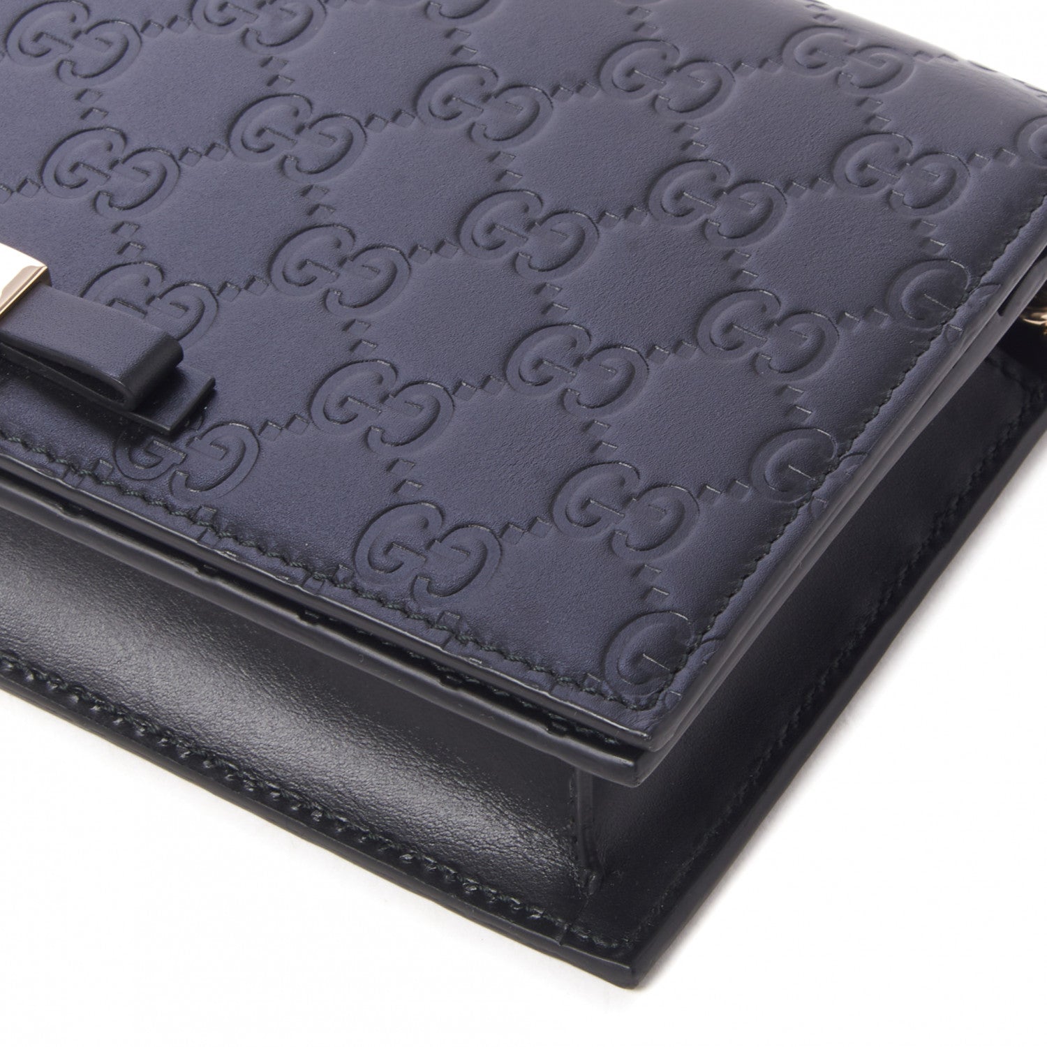 Gucci Guccissima Signature Bowy Chain Wallet Black 7 of 9