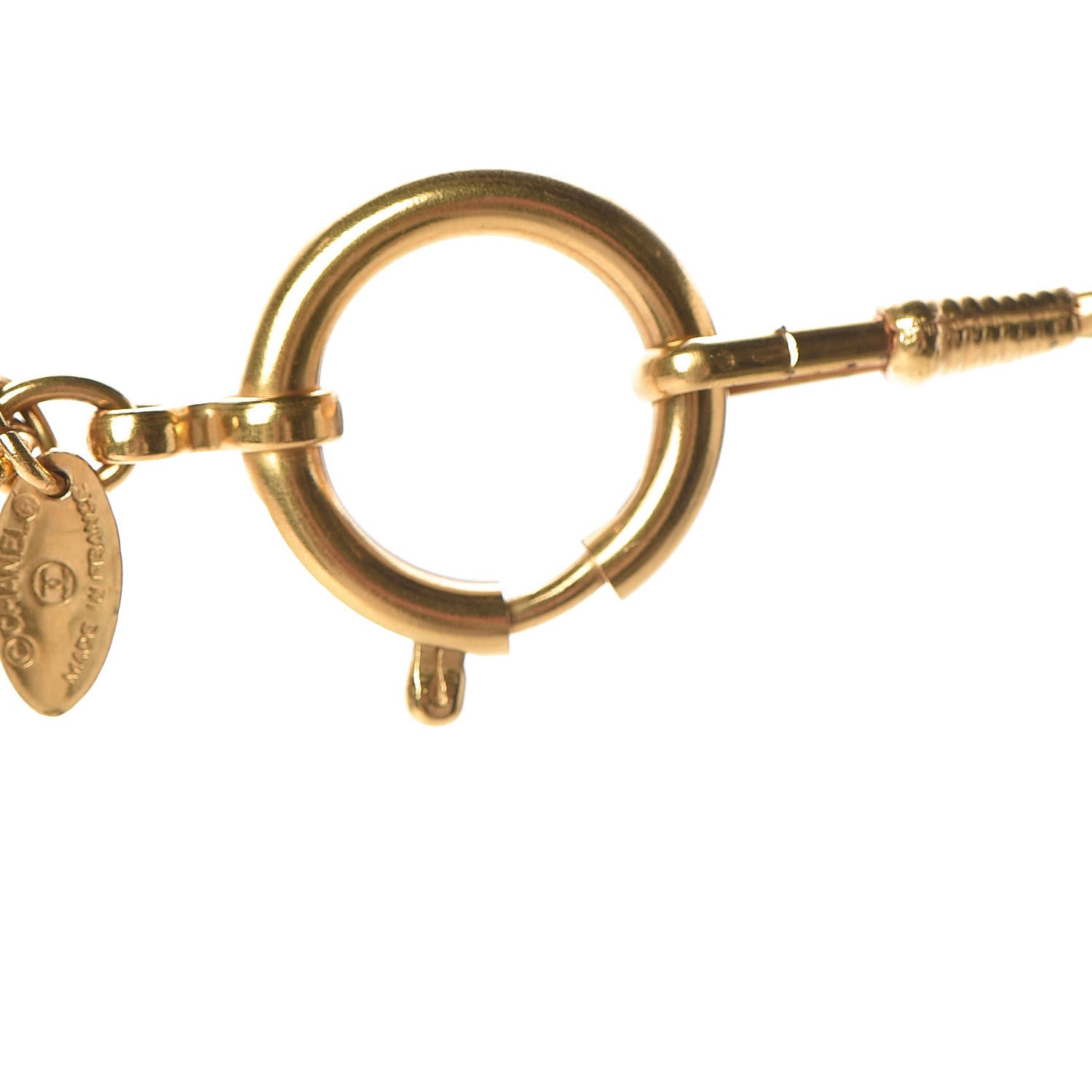 Chanel CC Quilted Loupe Chain Necklace Gold 5 of 5