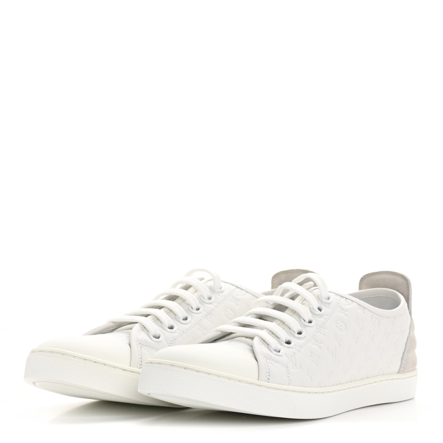 Calfskin Suede Monogram Punchy Sneaker 38 White