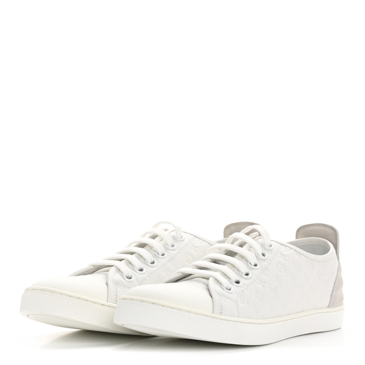 Louis Vuitton Calfskin Suede Monogram Punchy Sneaker 38 White 4 of 8