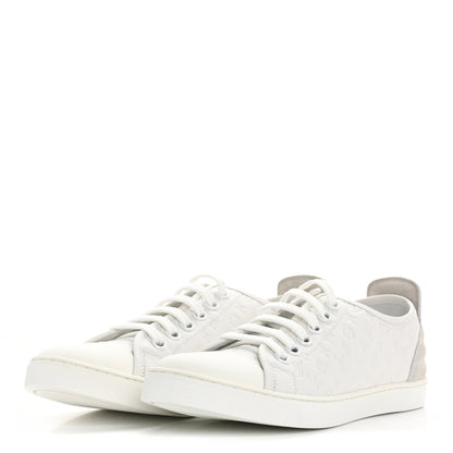 Louis Vuitton Calfskin Suede Monogram Punchy Sneaker 38 White 4 of 8
