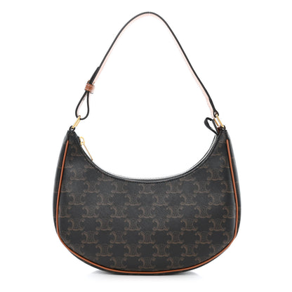 Celine Triomphe Canvas Calfskin Ava Shoulder Bag Tan 1 of 11