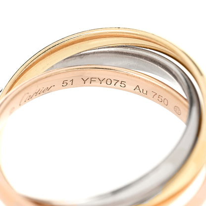 Cartier 18K Pink Yellow White Gold Small Trinity Ring 51 5.75 4 of 4
