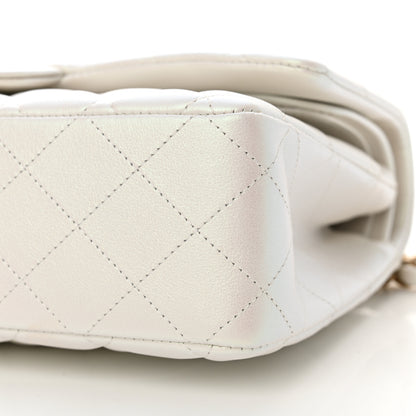 Chanel Iridescent Calfskin Quilted Medium Double Flap White 10 of 13