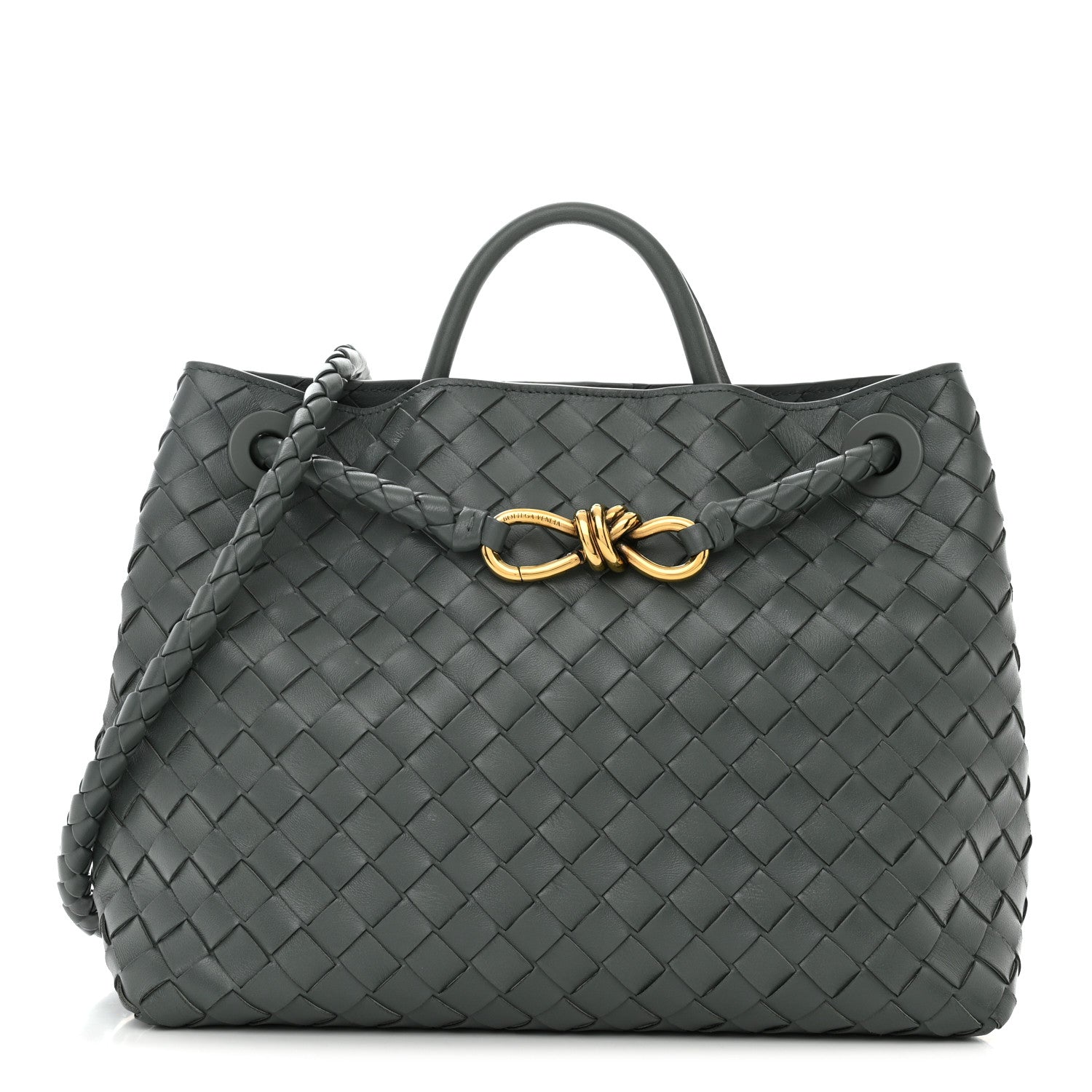 Bottega Veneta Nappa Intrecciato Medium Andiamo Shoulder Bag Slate 1 of 9