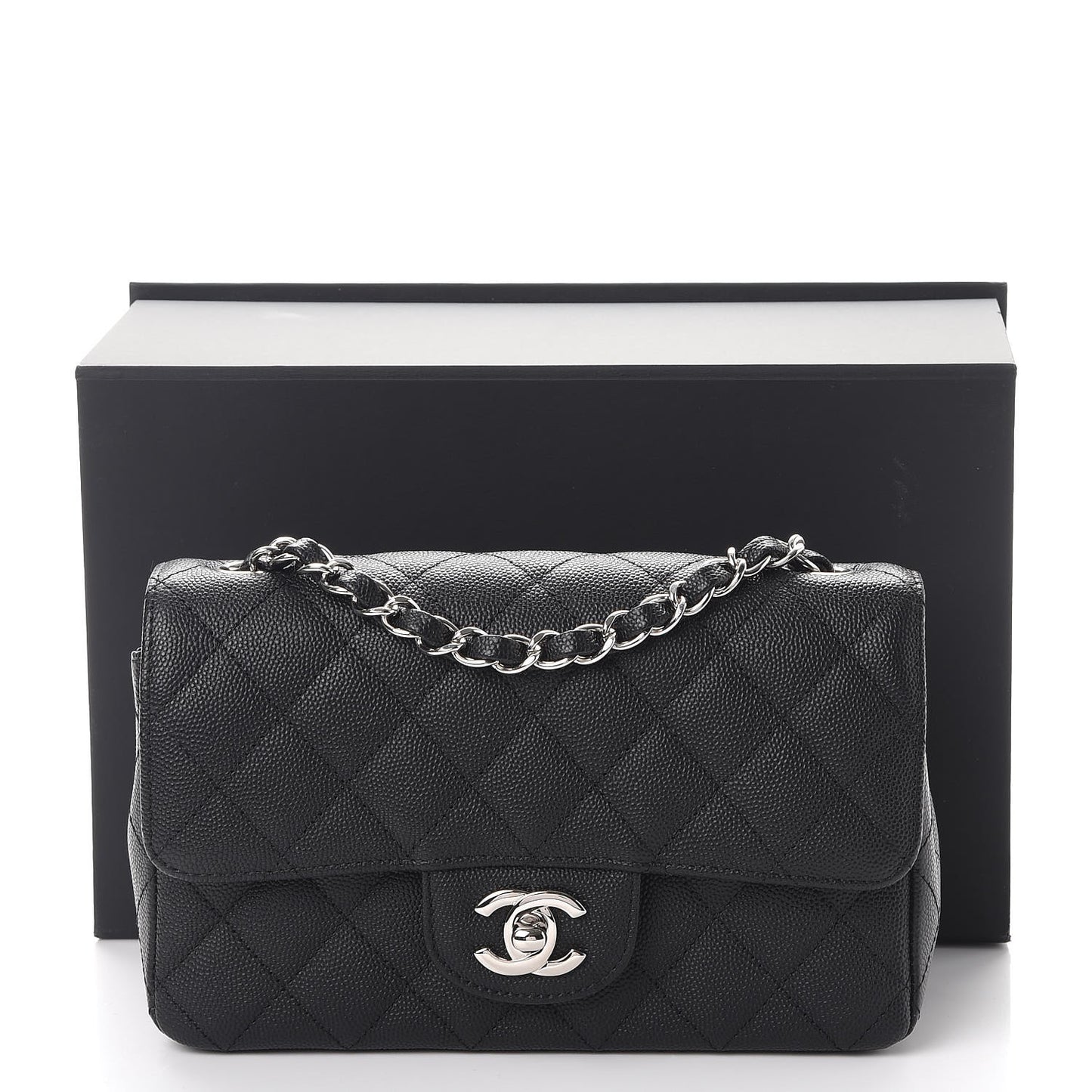 Caviar Quilted Mini Rectangular Flap Black