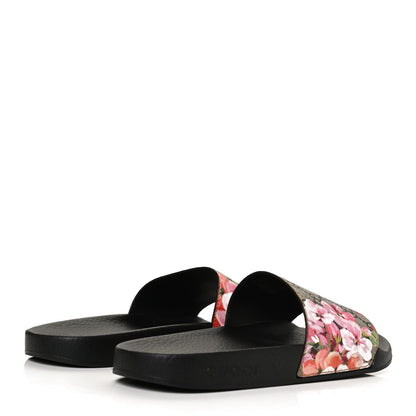 Gucci GG Supreme Monogram Blooms Slide Sandals 37 Beige Multicolor 4 of 11