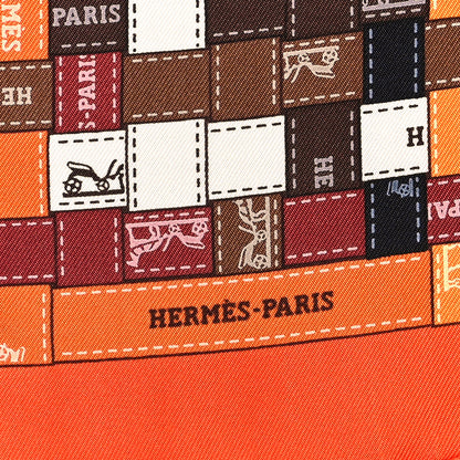 Hermes Silk Bolduc Au Carre Scarf 90 Orange 2 of 4