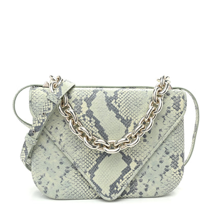 Bottega Veneta Snakeskin Mount Envelope Bag Green 1 of 10
