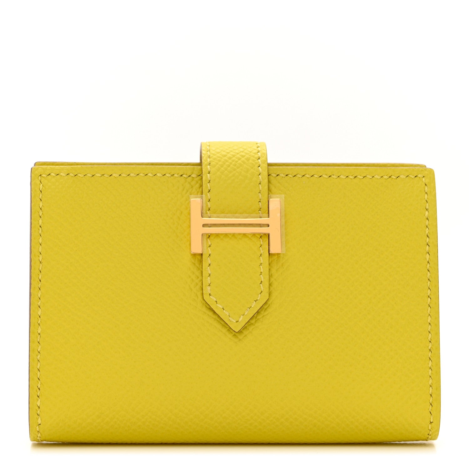 Hermes Epsom Bearn Card Holder Wallet Lime 1 of 7