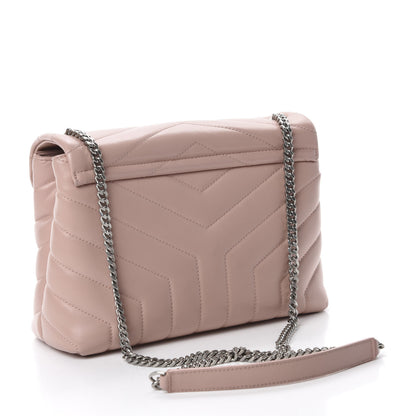 Saint Laurent Calfskin Y Quilted Monogram Small Loulou Chain Satchel Rose Antic 3 of 11
