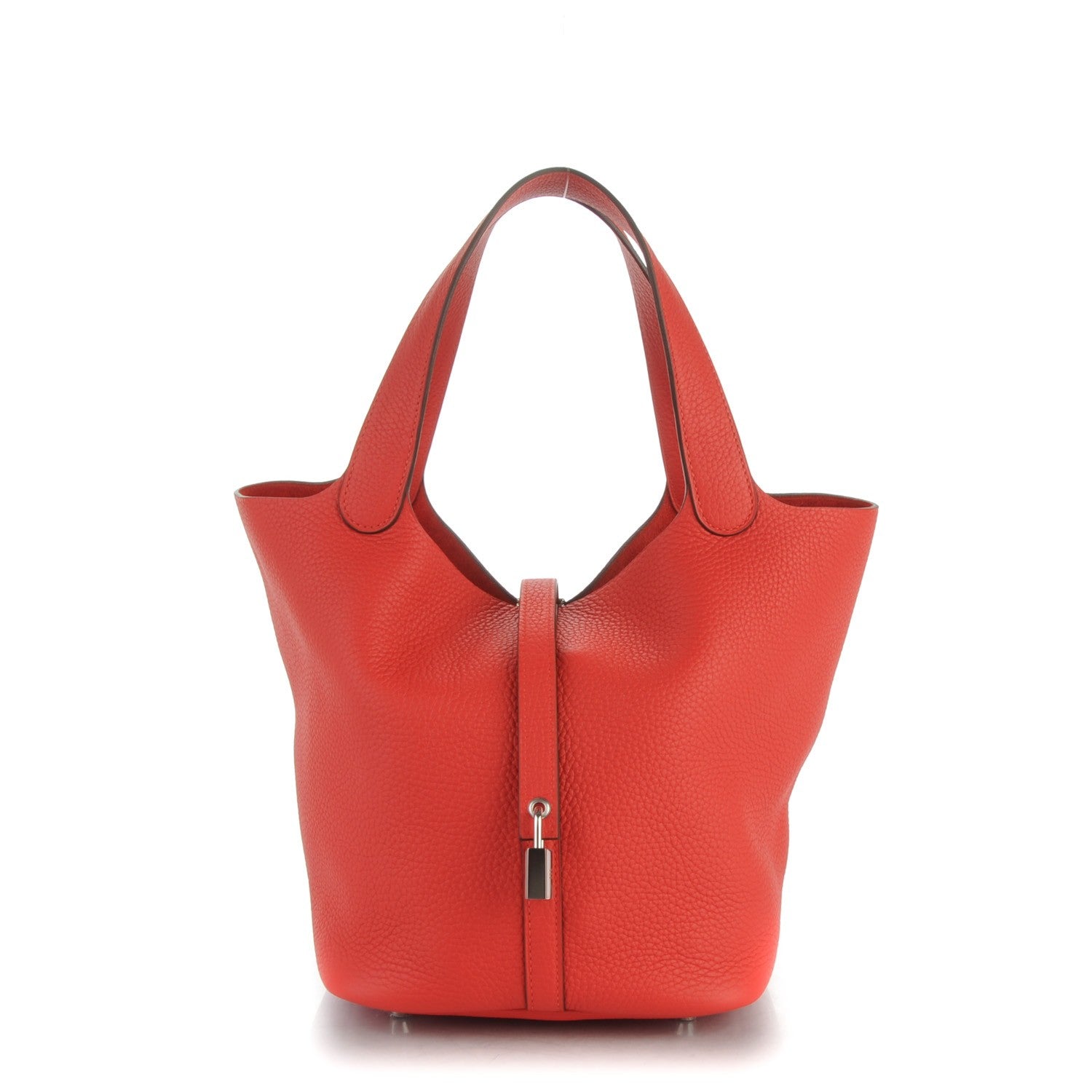 Hermes Taurillon Clemence Picotin Lock 22 MM Rouge Tomate 1 of 7