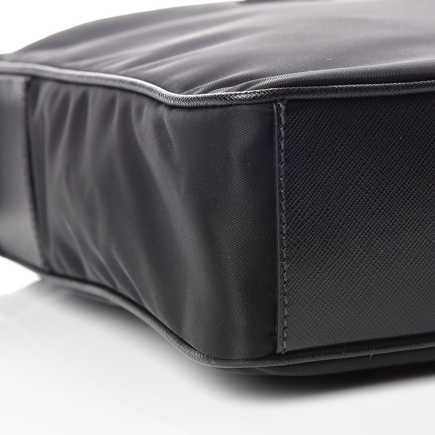 Nylon Saffiano Flat Messenger Bag Black