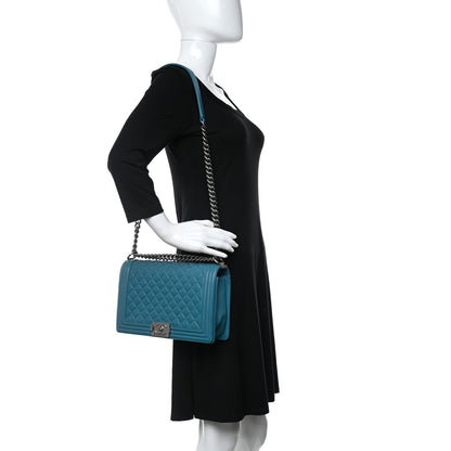 Chanel Lambskin Quilted New Medium Boy Flap Turquoise 2 of 13