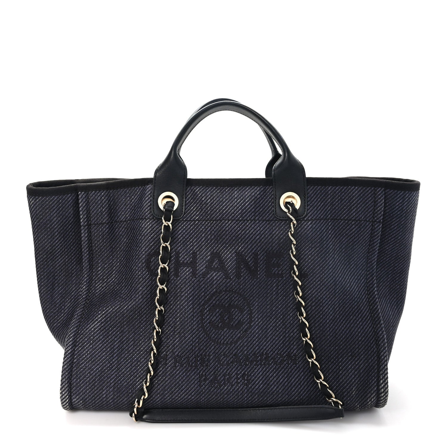 Chanel Mixed Fibers Calfskin Medium Deauville Tote Black 1 of 11