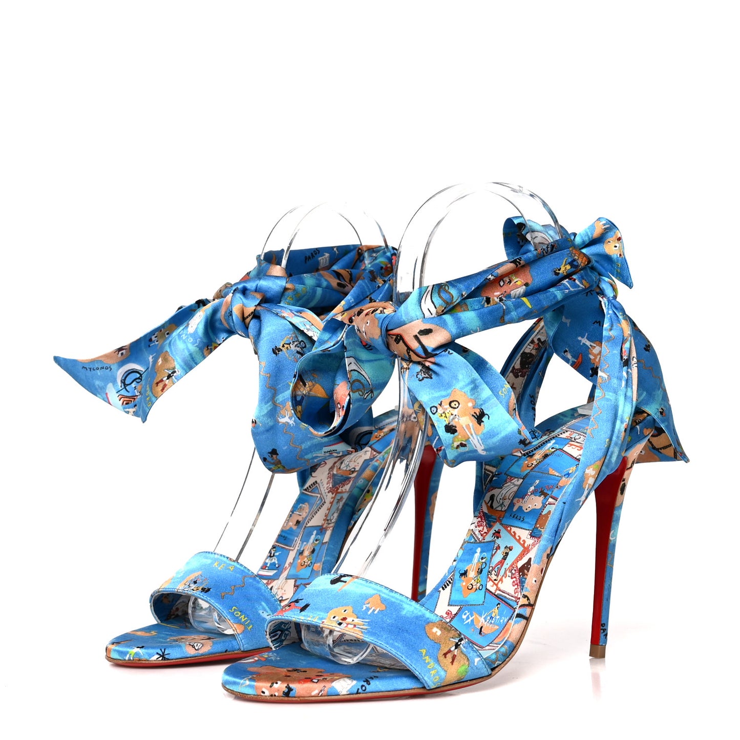 Crepe Satin Greekaba Du Desert 100 Sandal 37 Blue Multicolor