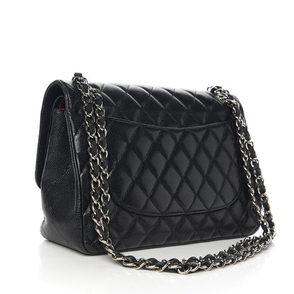 Chanel Caviar Quilted Jumbo Double Flap Black 2 of 15