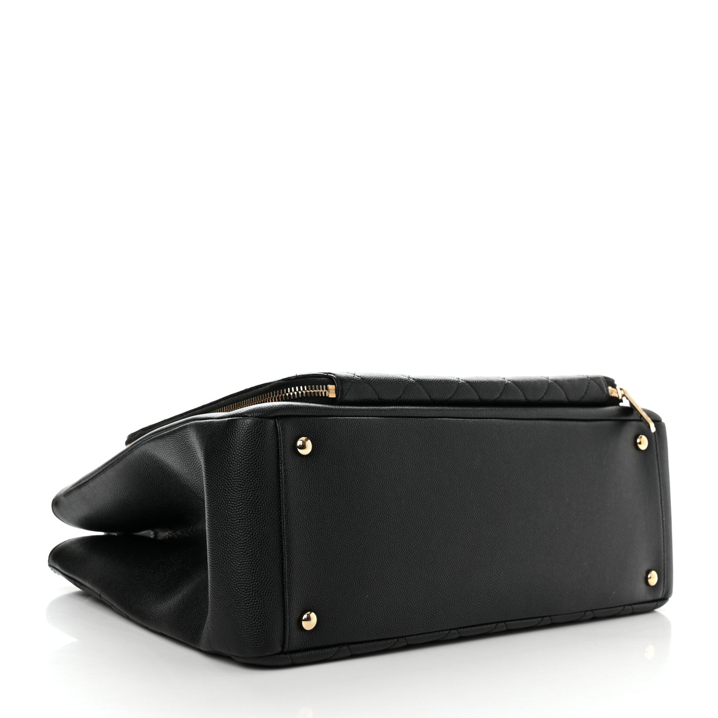 Caviar Quilted Large Business Affinity Shopping Bag Black