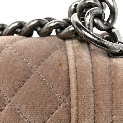 Chanel Velvet Quilted Small Boy Flap Beige 14 of 18
