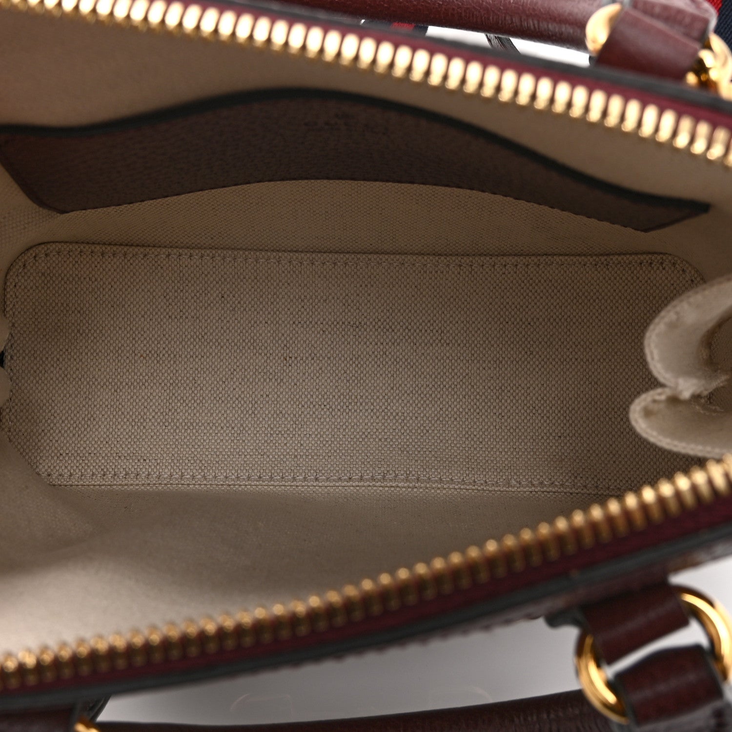 Gucci Monogram Textured Dollar Calfskin Mini Horsebit 1955 Top Handle Bag Sahara Rubino Chardonnay 5 of 10
