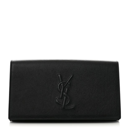 Saint Laurent Calfskin Monogram Large Belle De Jour Clutch Black 1 of 8