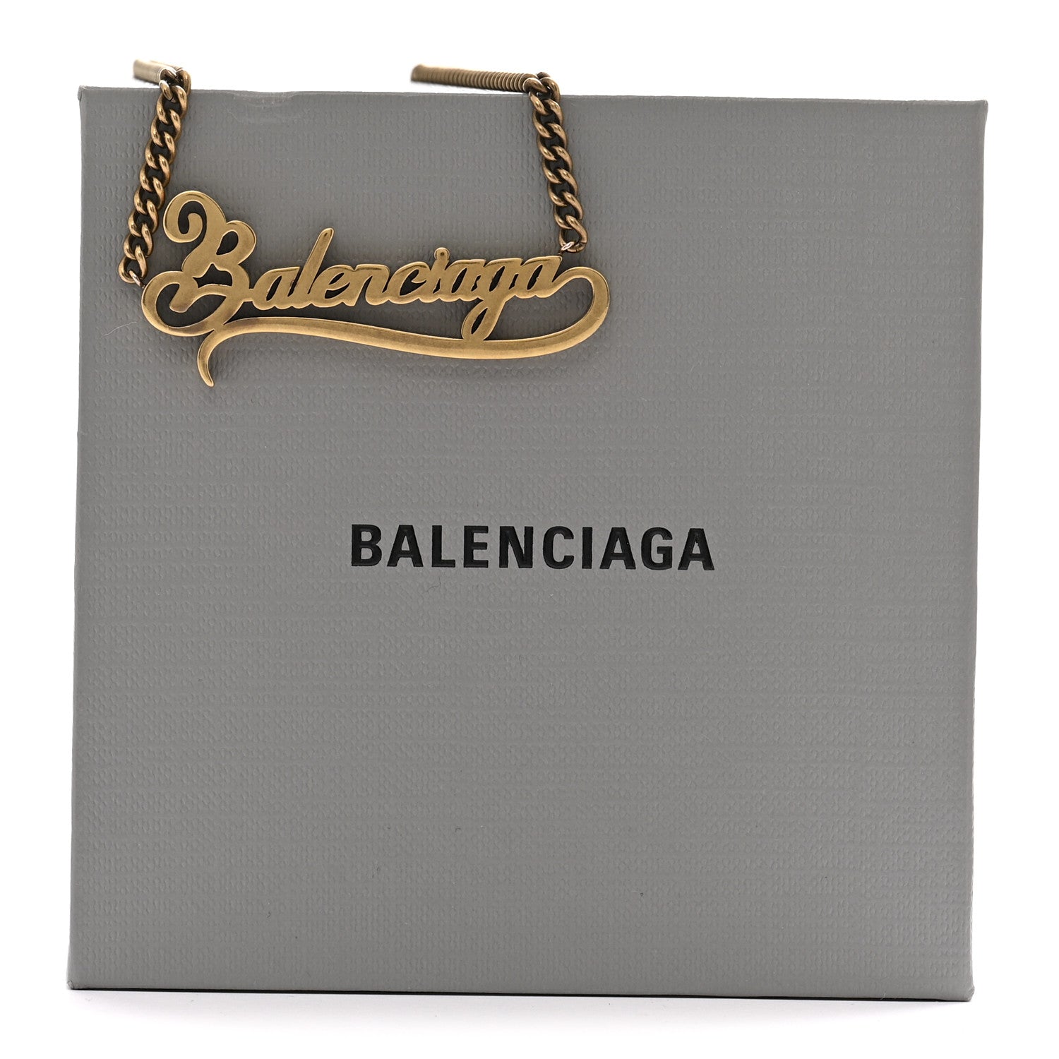Balenciaga Metal Logo Necklace Gold 6 of 6