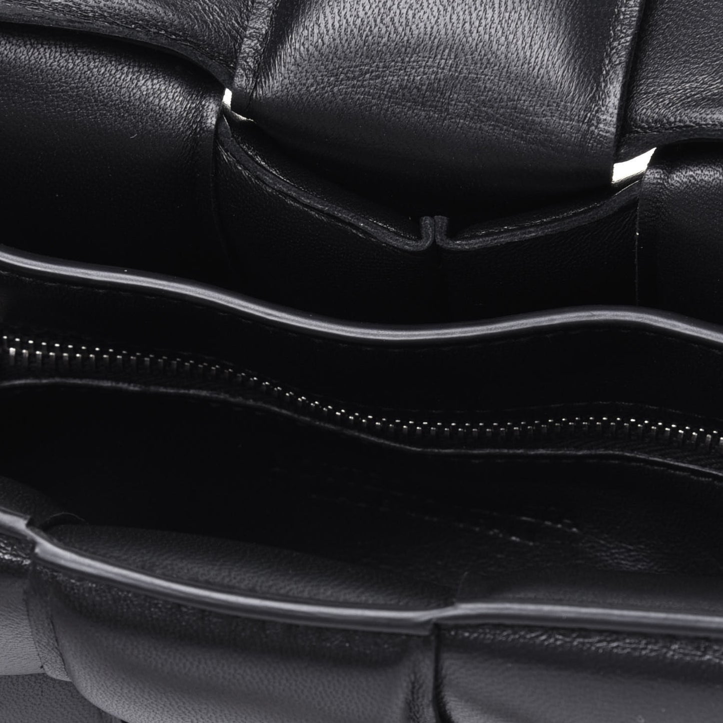 Lambskin Maxi Intreccio Padded Chain Cassette Crossbody Bag Black