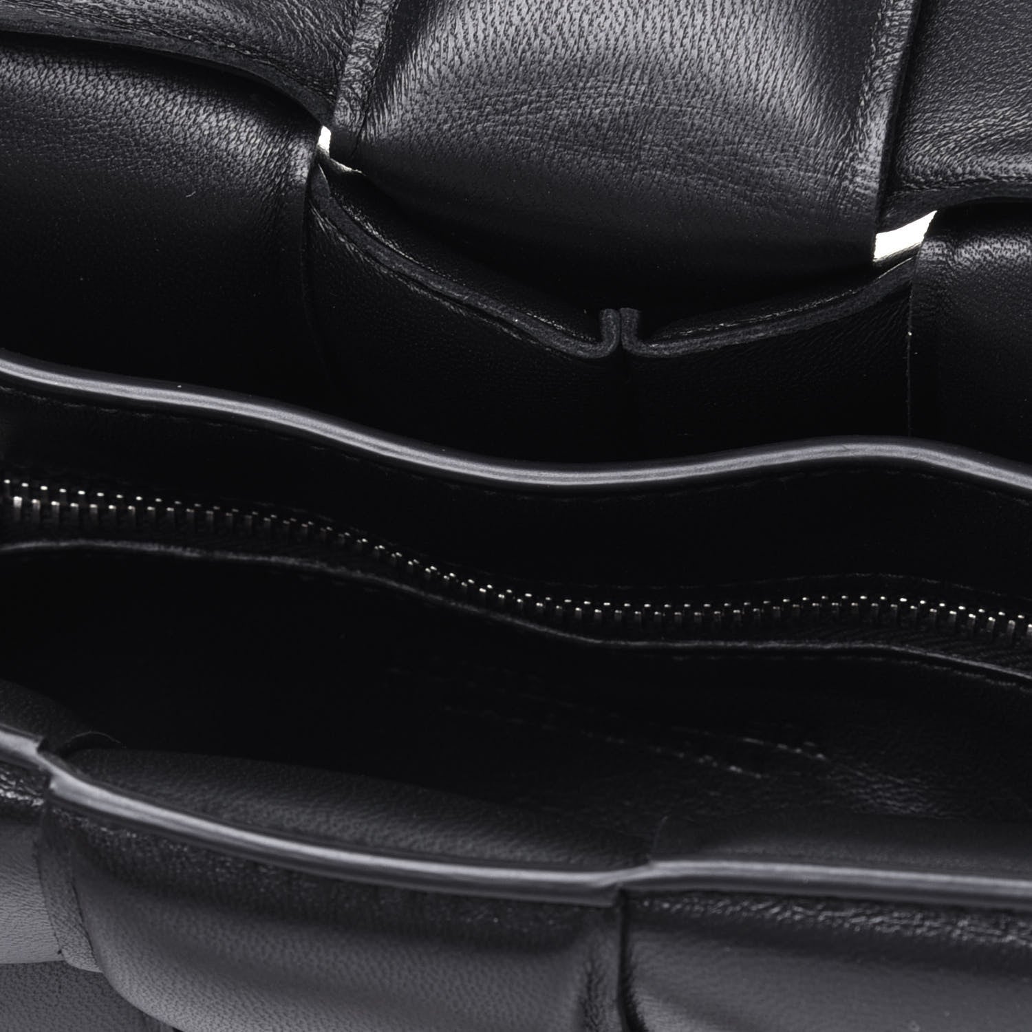 Bottega Veneta Lambskin Maxi Intreccio Padded Chain Cassette Crossbody Bag Black 9 of 14
