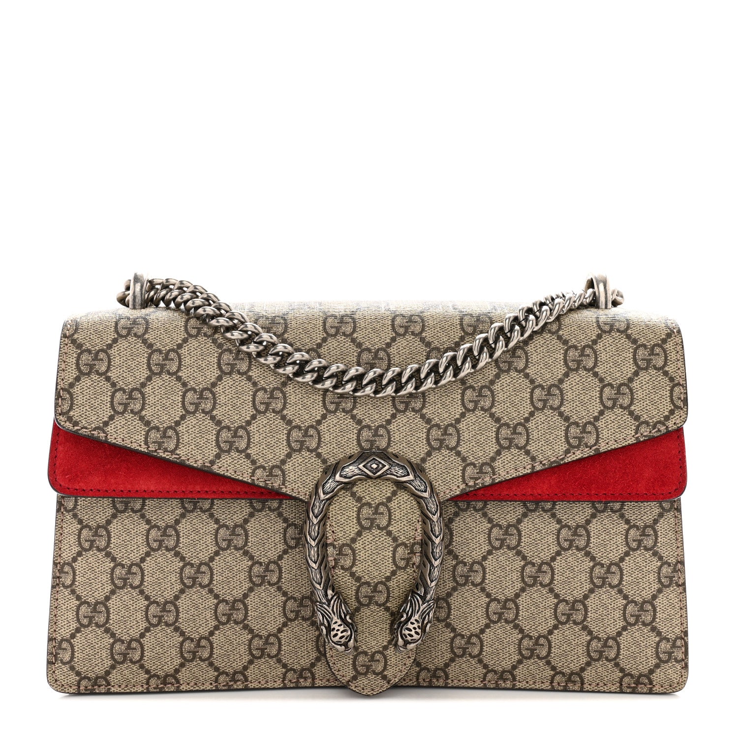 Gucci GG Supreme Monogram Small Dionysus Shoulder Bag Red 1 of 14