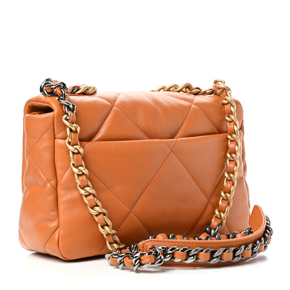 Chanel Lambskin Quilted Medium Chanel 19 Flap Light Brown 3 of 11