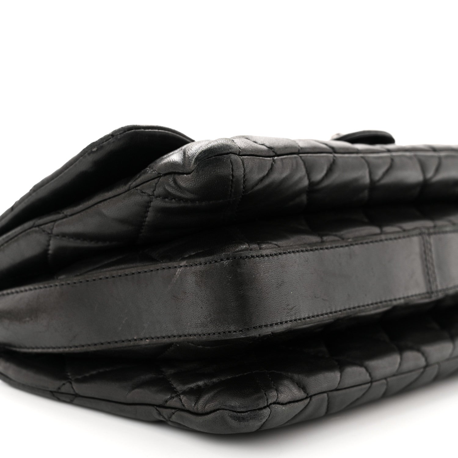 Chanel Lambskin Quilted Jumbo 3 Flap Black 9 of 10