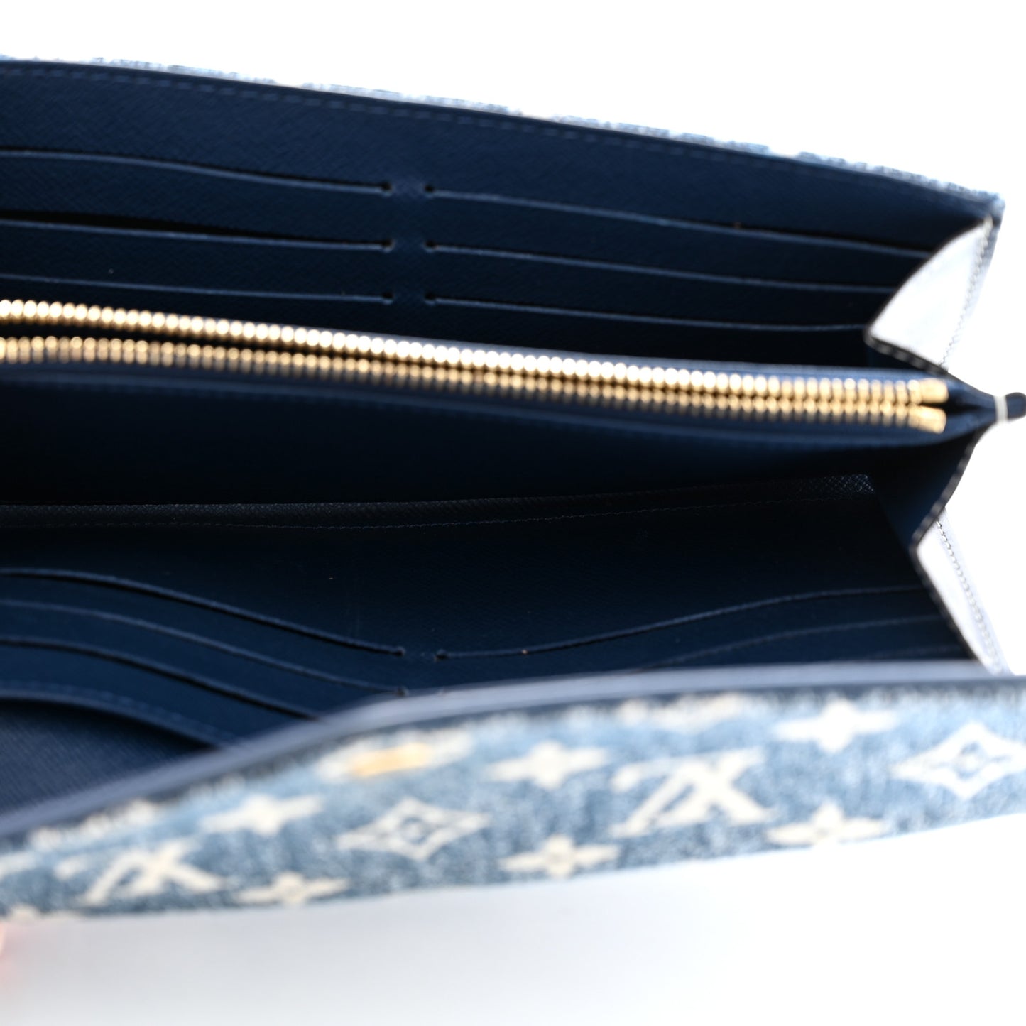 LOUIS VUITTON Monogram Jacquard Denim Sarah Wallet Bleu