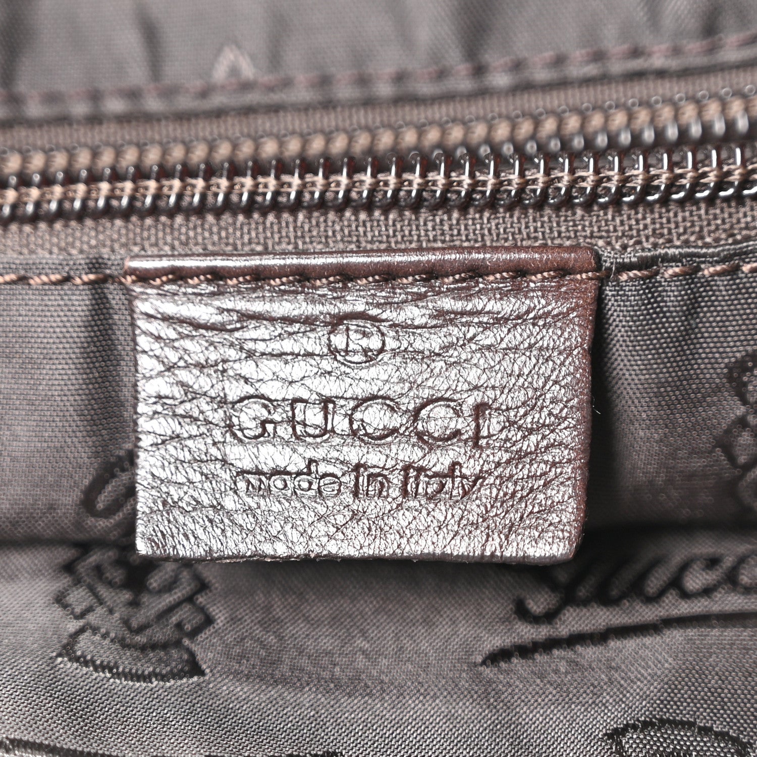 Gucci Guccissima Medium Flat Messenger Bag Dark Brown 5 of 9