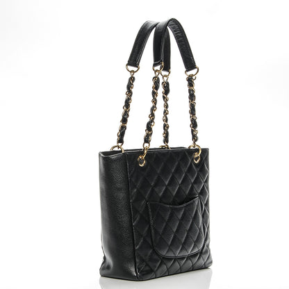 Chanel Caviar Quilted Petit Shopping Tote PST Black 3 of 7