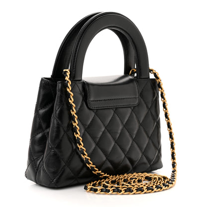 Chanel Shiny Aged Calfskin Quilted Nano Kelly Shopper Black 3 of 11