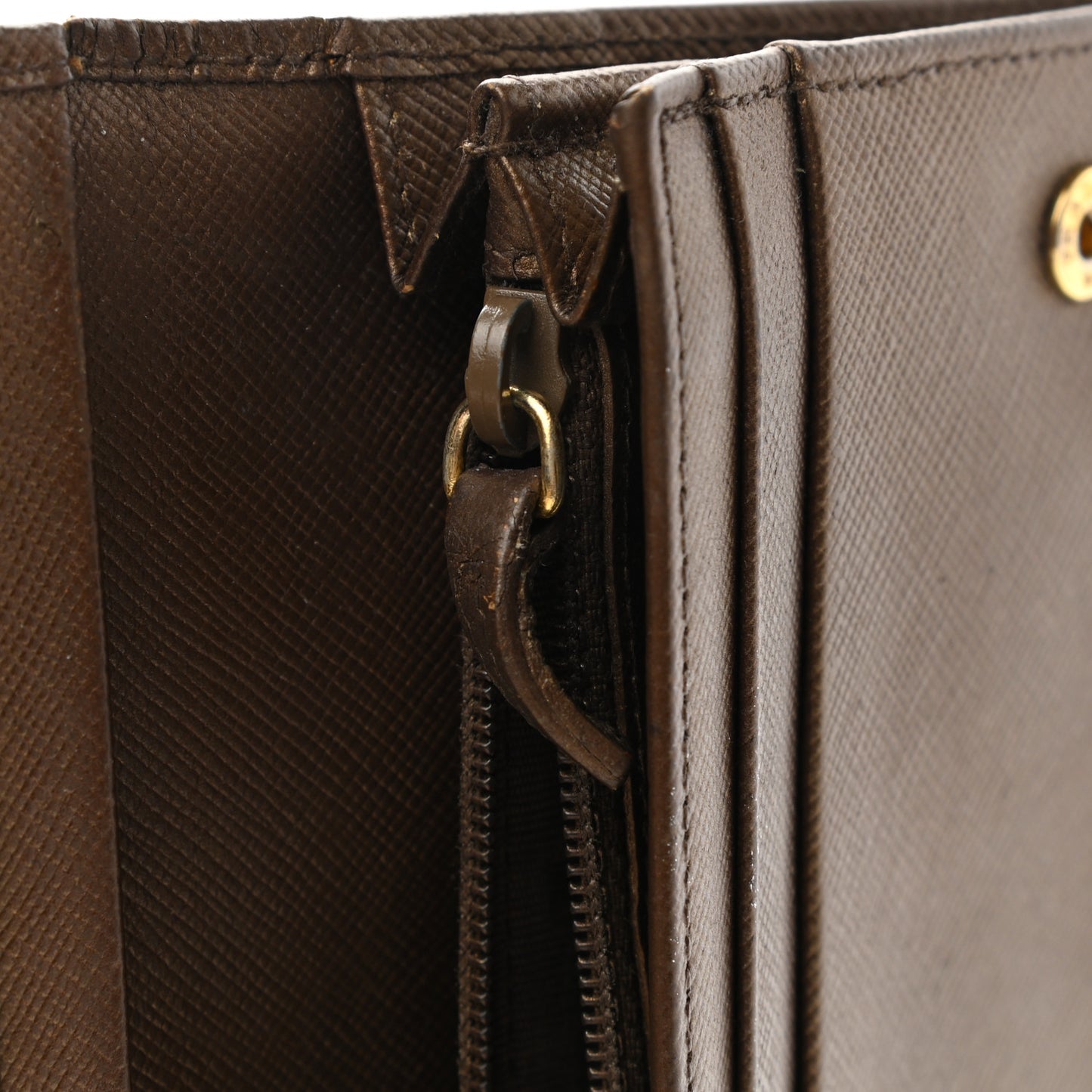 Metallic Saffiano Continental Flap Wallet Bronze